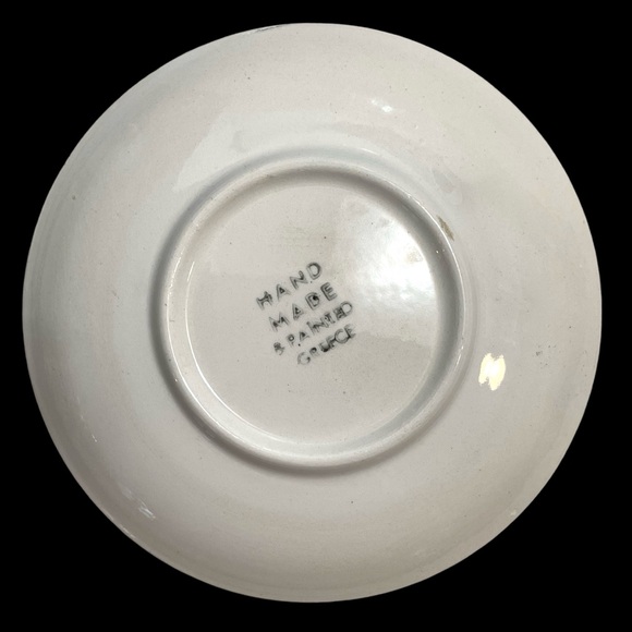 Vintage 1970s Tringatzis Pottery Rhodes Lindos Greece Handpainted Cup Saucer - Picture 4 of 10